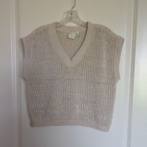 Joie V-Neck Knit Sweater in Cream Size large